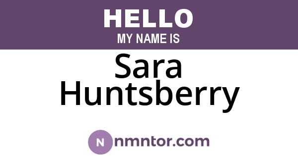 Sara Huntsberry