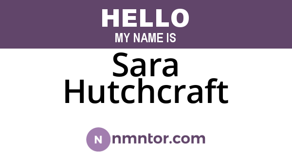 Sara Hutchcraft