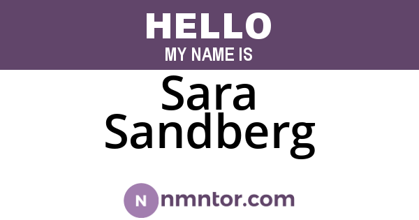 Sara Sandberg