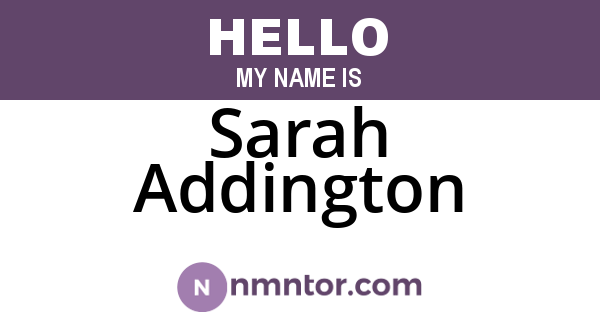 Sarah Addington
