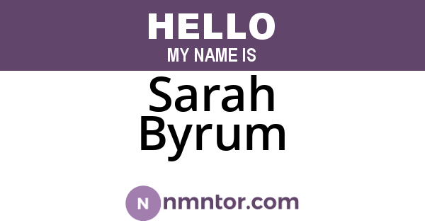 Sarah Byrum