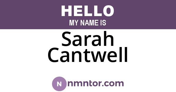 Sarah Cantwell