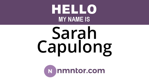 Sarah Capulong
