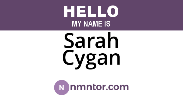 Sarah Cygan