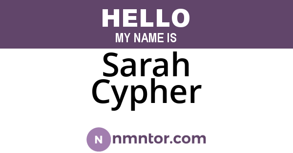 Sarah Cypher