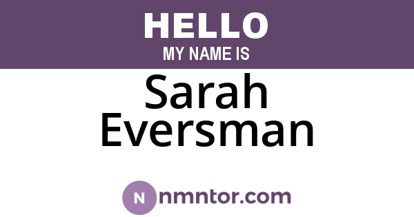 Sarah Eversman