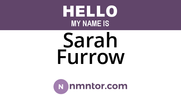 Sarah Furrow