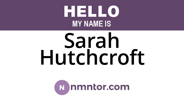Sarah Hutchcroft