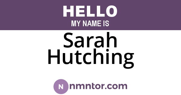 Sarah Hutching