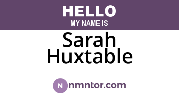 Sarah Huxtable