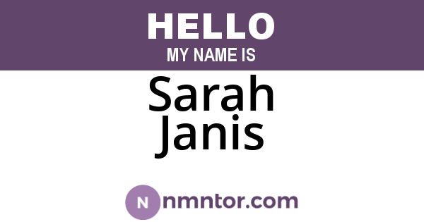 Sarah Janis