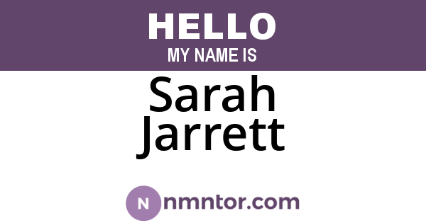 Sarah Jarrett