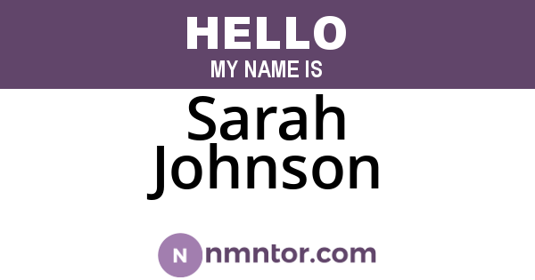 Sarah Johnson