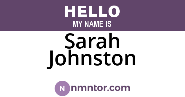 Sarah Johnston