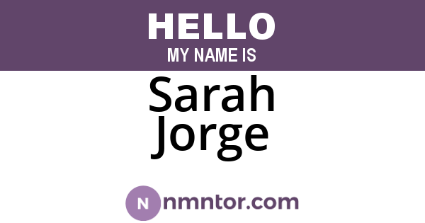 Sarah Jorge