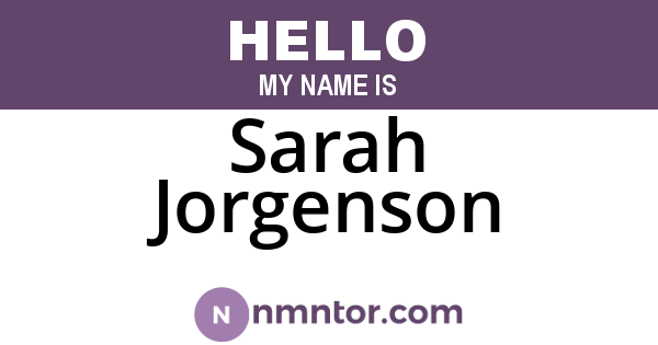 Sarah Jorgenson