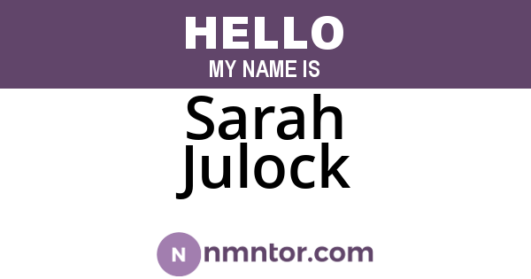 Sarah Julock