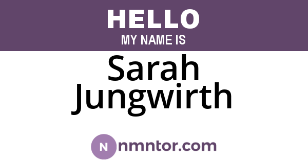 Sarah Jungwirth