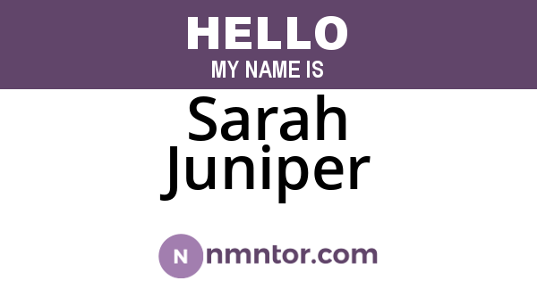 Sarah Juniper
