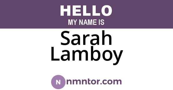 Sarah Lamboy