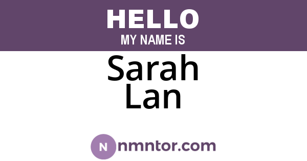 Sarah Lan