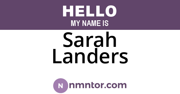 Sarah Landers