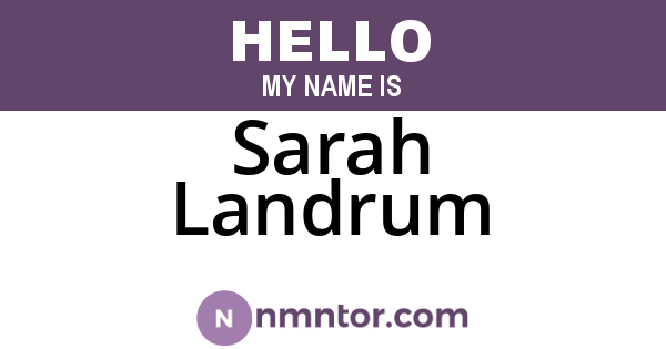 Sarah Landrum