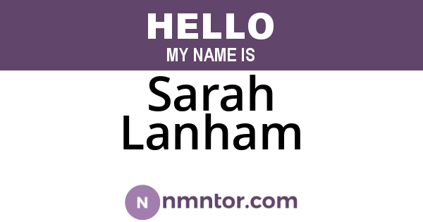 Sarah Lanham
