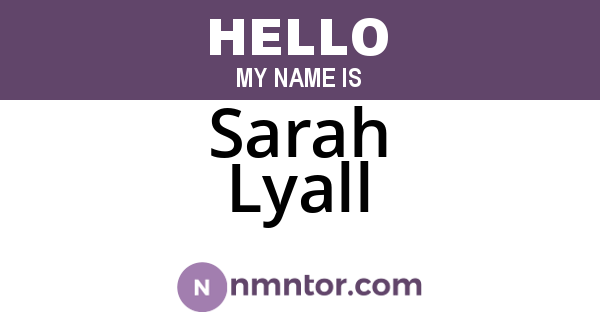 Sarah Lyall