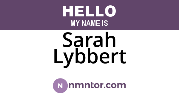Sarah Lybbert