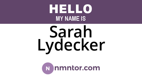 Sarah Lydecker