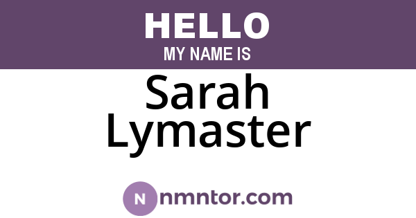 Sarah Lymaster