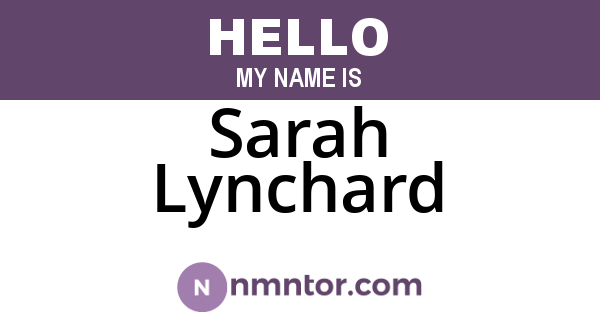 Sarah Lynchard