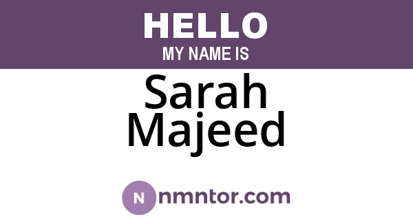 Sarah Majeed
