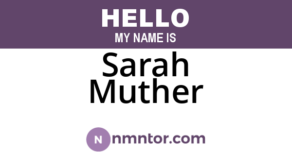 Sarah Muther