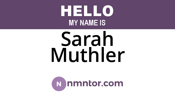 Sarah Muthler