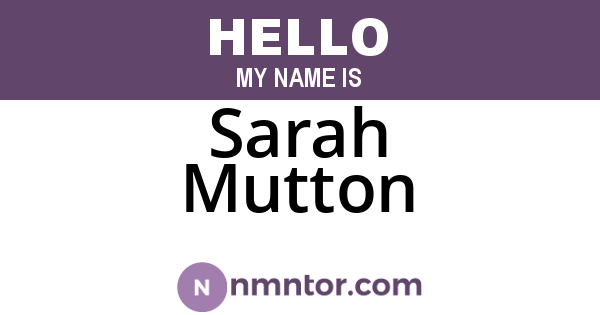 Sarah Mutton