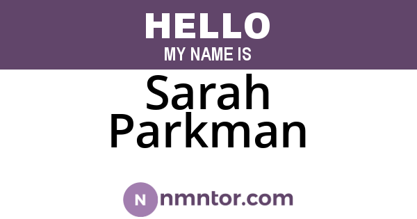 Sarah Parkman
