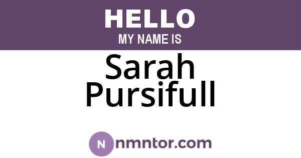 Sarah Pursifull