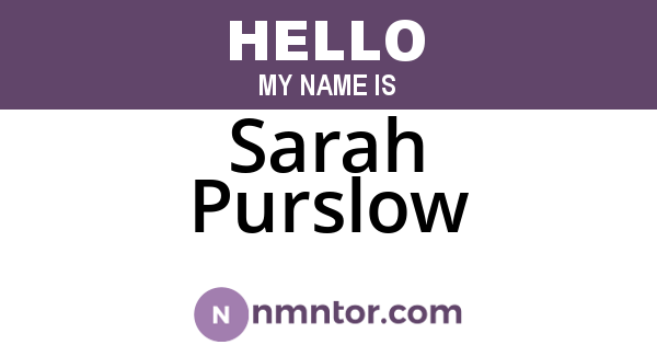 Sarah Purslow