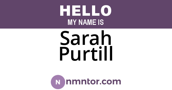 Sarah Purtill