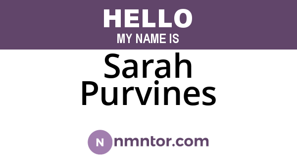 Sarah Purvines
