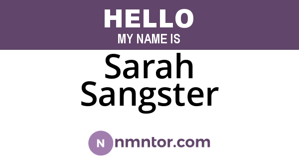 Sarah Sangster