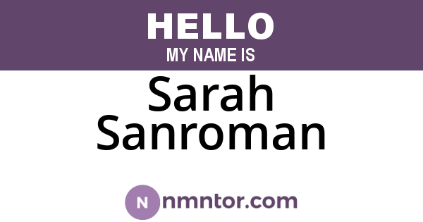 Sarah Sanroman