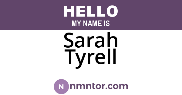 Sarah Tyrell