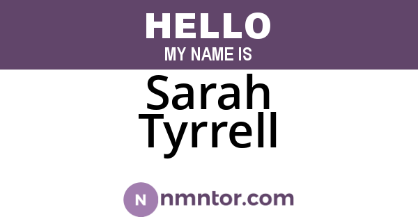 Sarah Tyrrell