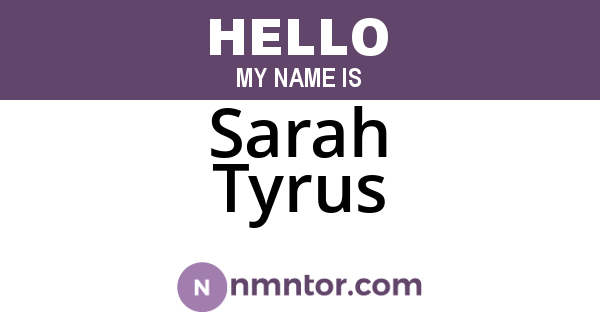 Sarah Tyrus