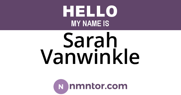 Sarah Vanwinkle