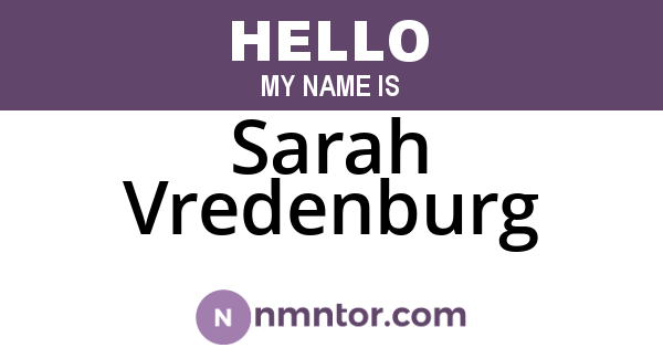 Sarah Vredenburg