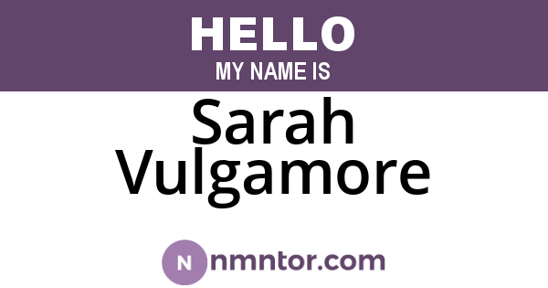 Sarah Vulgamore